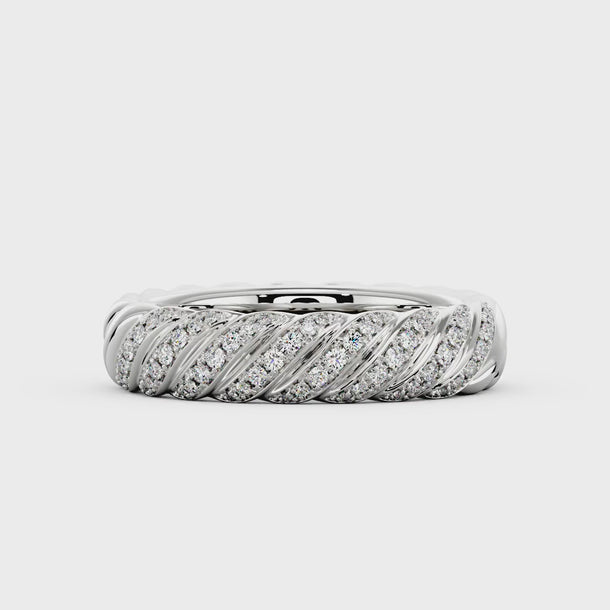 Art Deco Scattered Moissanite Eternity Ring