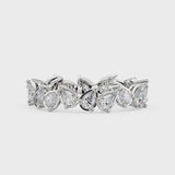 Irregular Pear Moissanite Bezel Eternity Band