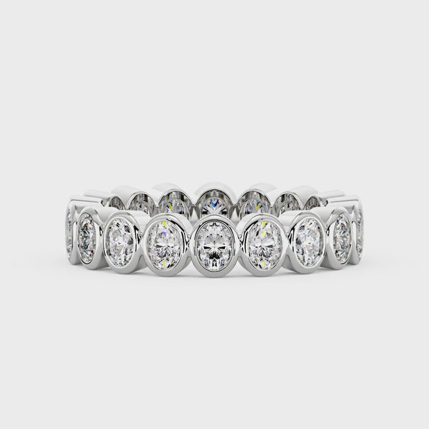 Oval Moissanite Bezel Eternity Band