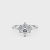 Marquise Moissanite Three Stone Ring