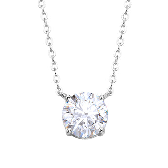 EPI Jewelry Round Cut Moissanite Solitaire Pendant Necklace