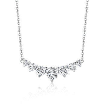 EPI Jewelry Seven Stone Round Moissanite Solitaire Pendant Necklace