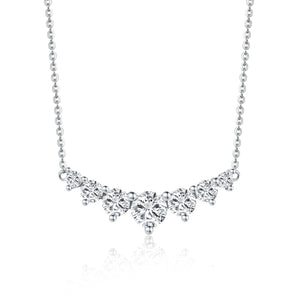 Seven Stone Round Moissanite Solitaire Pendant Necklace