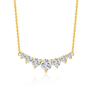 Seven Stone Round Moissanite Solitaire Pendant Necklace