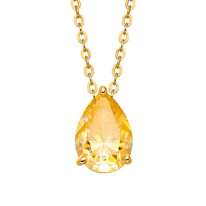 EPI Jewelry Teardrop Pear Moissanite Solitaire Pendant Necklace