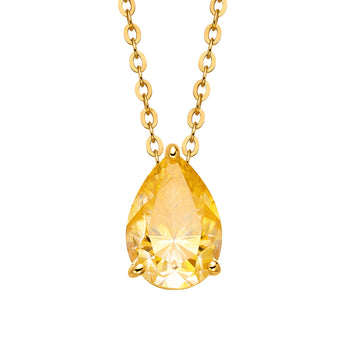 EPI Jewelry Teardrop Pear Moissanite Solitaire Pendant Necklace